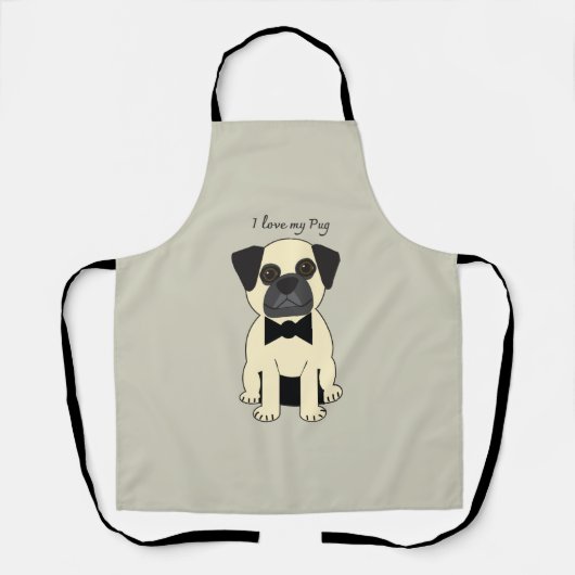 Ik hou van mijn Pug Schort (Voorkant)