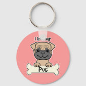 Ik hou van mijn pug sleutelhanger (Voorkant)