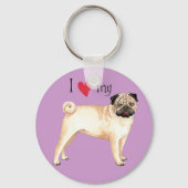 Ik hou van mijn pug sleutelhanger (Voorkant)