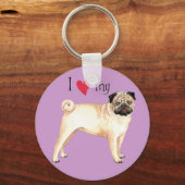 Ik hou van mijn pug sleutelhanger (Voorkant)