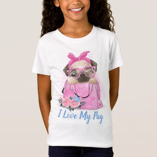 Ik hou van mijn pug t-shirt (Voorkant)