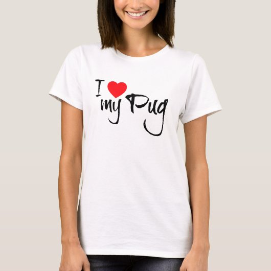 Ik hou van mijn pug t-shirt (Voorkant)