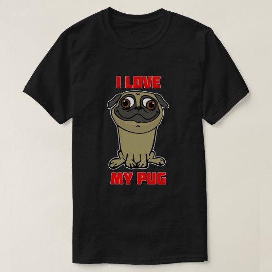 Ik hou van mijn Pug T-shirt (Design voorkant)