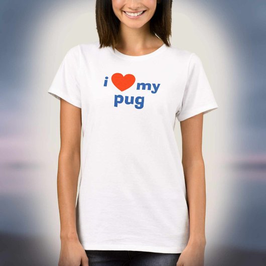 Ik hou van mijn pug t-shirt