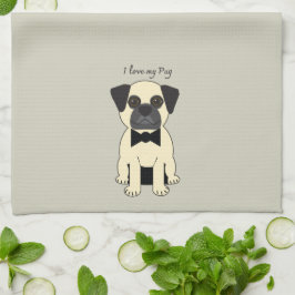 Ik hou van mijn Pug Theedoek