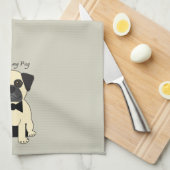 Ik hou van mijn Pug Theedoek (Quarter Fold)