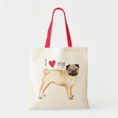Ik hou van mijn pug tote bag (Voorkant)