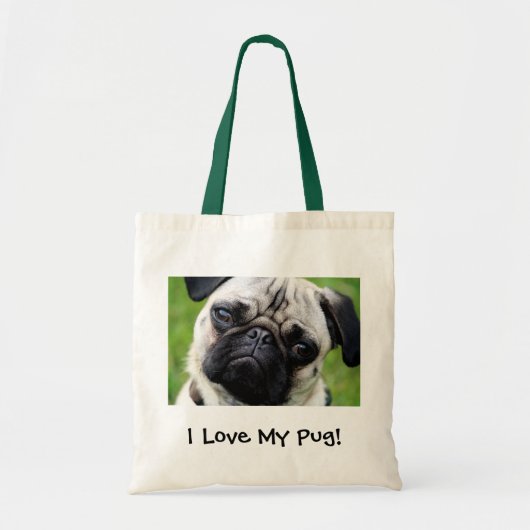 Ik hou van mijn pug! tote bag (Voorkant)