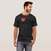 Ik hou van mijn pughond Liefdeshart T-shirt (Voorkant volledig)