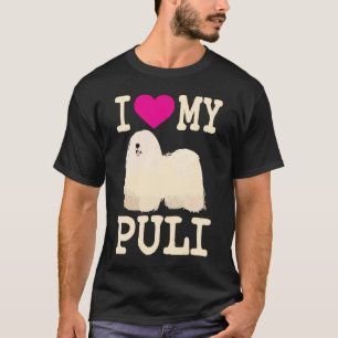Ik hou van mijn Puli Cute Hungarian Puli Dreadlock T-shirt