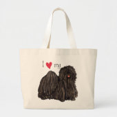 Ik hou van mijn Puli Grote Tote Bag (Voorkant)
