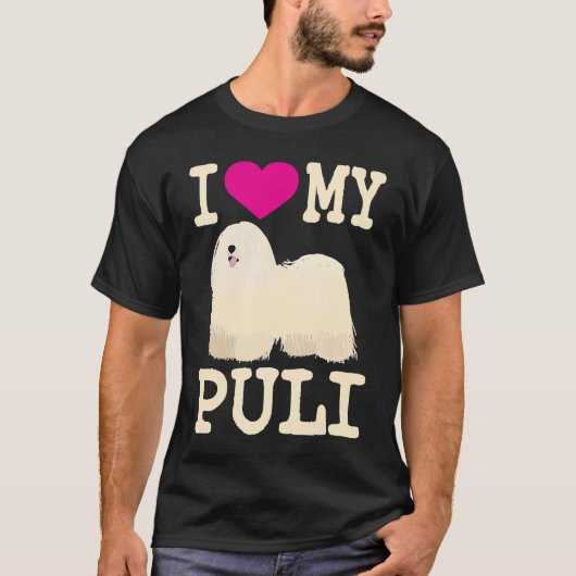 Ik hou van mijn Puli Schattige Hongaarse Puli Drea T-shirt (Voorkant)