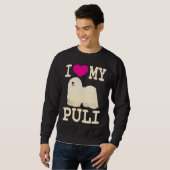 Ik hou van mijn Puli Schattige Hongaarse Puli Drea Trui (Voorkant volledig)
