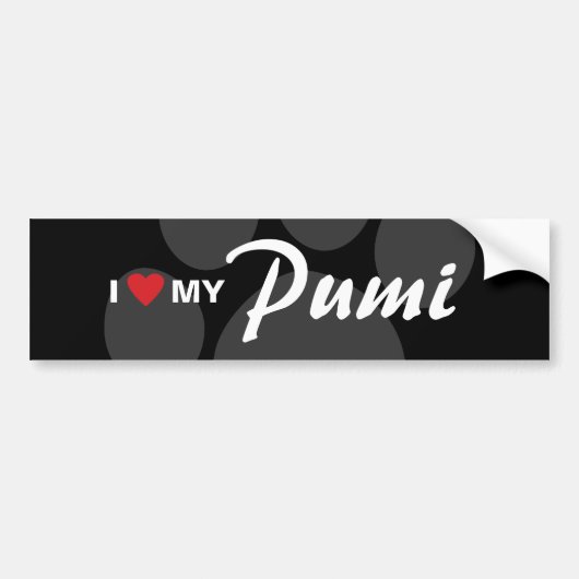 Ik hou van mijn pumi bumpersticker (Voorkant)