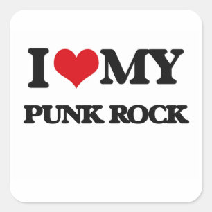 Ik hou van mijn PUNK ROCK Vierkante Sticker