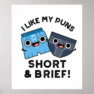 Ik hou van mijn puns, korte en korte grappige onde poster