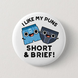 Ik hou van mijn puns, korte en korte grappige onde ronde button 5,7 cm