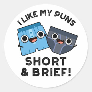 Ik hou van mijn puns, korte en korte grappige onde ronde sticker