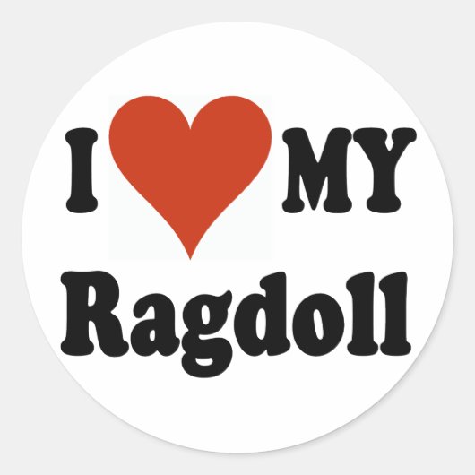 Ik hou van mijn Ragdoll Cat merchandise Ronde Sticker (Voorkant)
