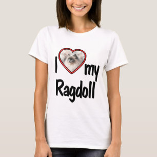 Ik hou van mijn Ragdoll - Cute Red Heart Kat Foto T-shirt