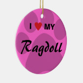 Ik hou van mijn ragdoll-kat-pooier keramisch ornament (Rechts)