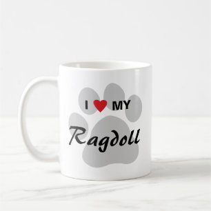 Ik hou van mijn ragdoll-kat-pooier koffiemok