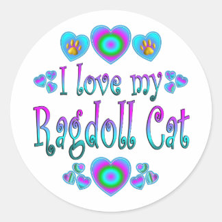Ik hou van mijn ragdoll-kat ronde sticker