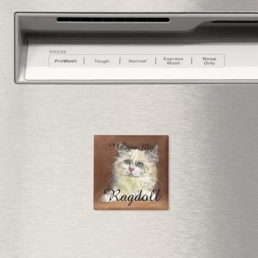 "Ik hou van mijn Ragdoll" kunst Magneet (Insitu (Vaatwasser))