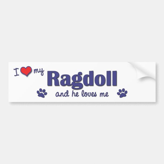 Ik hou van mijn ragdoll (mannenkat) bumpersticker (Voorkant)