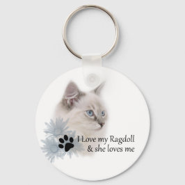 Ik hou van mijn ragdoll sleutelhanger