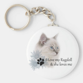 Ik hou van mijn ragdoll sleutelhanger