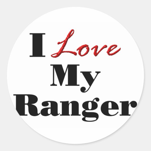 Ik hou van mijn Ranger Ronde Sticker (Voorkant)