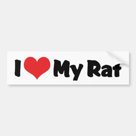 Ik hou van mijn rat hart bumpersticker (Voorkant)