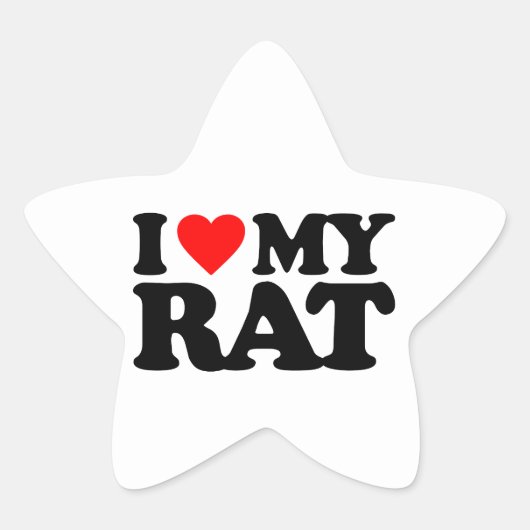 IK HOU VAN MIJN RAT STER STICKER (Voorkant)