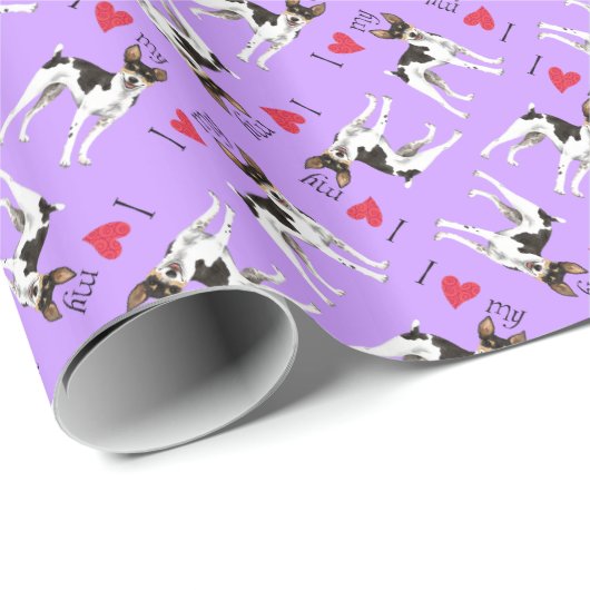 Ik hou van mijn Rat Terrier Cadeaupapier (Rol Hoek)