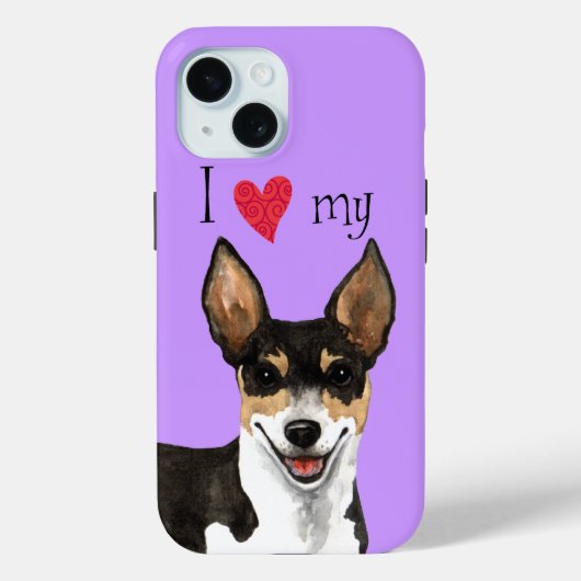 Ik hou van mijn Rat Terrier Case-Mate iPhone Case (Achterkant)