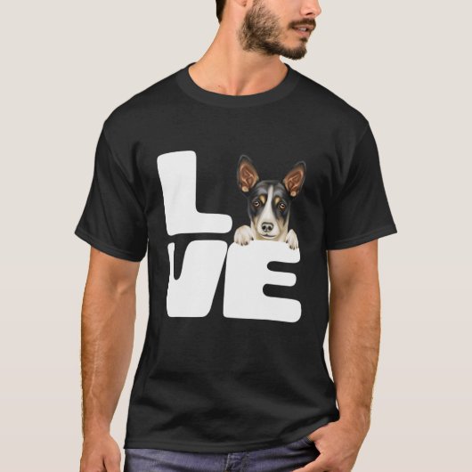 Ik hou van mijn Rat Terrier Hondenliefhebber T-shirt (Voorkant)