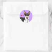 Ik hou van mijn Rat Terrier Ronde Sticker (Tas)