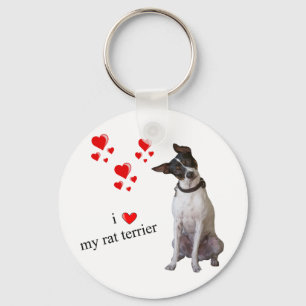 Ik hou van mijn Rat Terrier Sleutelhanger