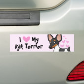 Ik hou van mijn Rat Terrier / Toy Fox Terrier Bumpersticker (Op auto)