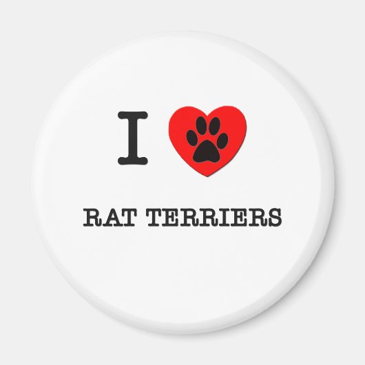 IK HOU VAN MIJN RAT TERRIERS MAGNEET (Voorkant)