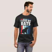 Ik hou van mijn Rats Retro Rat T-shirt (Voorkant volledig)