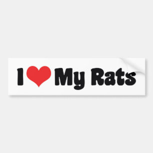 Ik hou van mijn ratten met heel mijn hart - Huisdi Bumpersticker