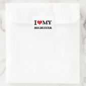 Ik hou van mijn recruiter vierkante sticker (Tas)