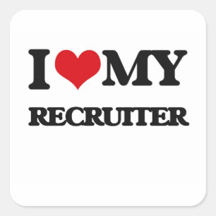 Ik hou van mijn recruiter vierkante sticker