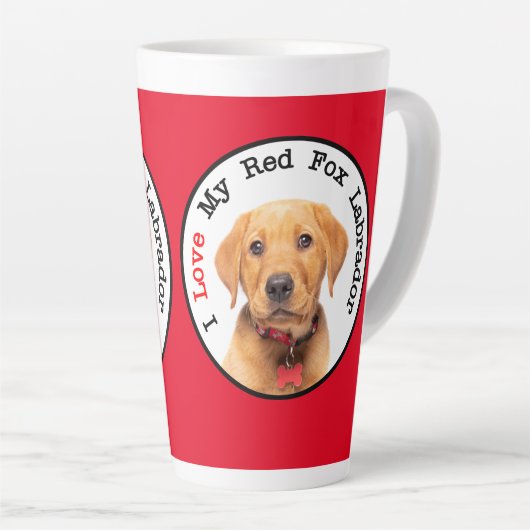 Ik hou van mijn Red Fox Labrador Latte Mok (Rechterhoek)