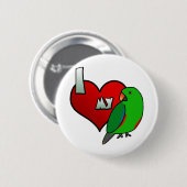 Ik hou van mijn Red Sided Eclectus Ronde Button 5,7 Cm (Voorkant /achterkant)