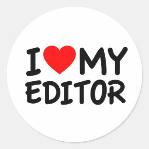 Ik hou van mijn redacteur ronde sticker