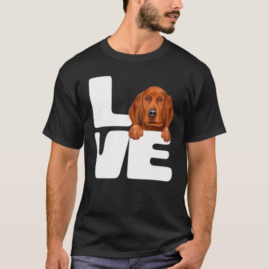 Ik hou van mijn Redbone Coonhound-hond T-shirt (Voorkant)