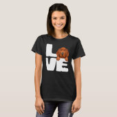 Ik hou van mijn Redbone Coonhound-hond T-shirt (Voorkant volledig)